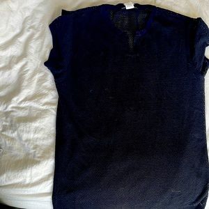 Andrew Christian black mesh shirt.